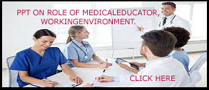 PPT ON ROLE OF MEDICALEDUCATOR ,WORKINGENVIRONMENT